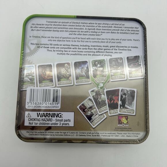 New Sealed! Asmodee Timeline Game Diversity 110 Card Set In Tin. 2-8 Players - Picture 2 of 3